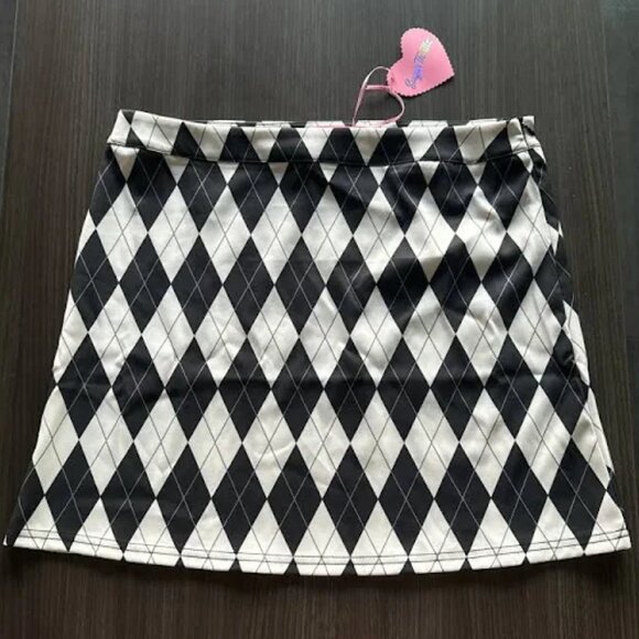 Dolls Kill Sugar Thrillz NEW Argyle Clueless Jeepin' Around Mini Skirt - NWT XS - Picture 1 of 6